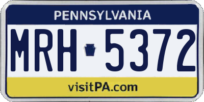 PA license plate MRH5372