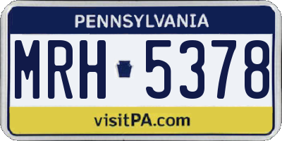 PA license plate MRH5378