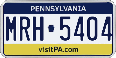 PA license plate MRH5404