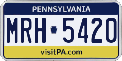 PA license plate MRH5420