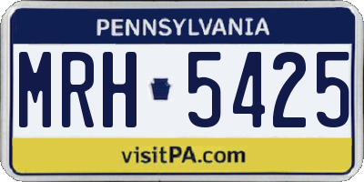 PA license plate MRH5425