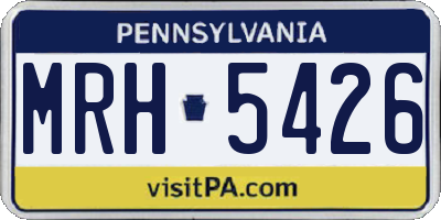 PA license plate MRH5426