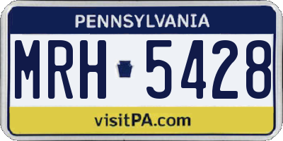 PA license plate MRH5428