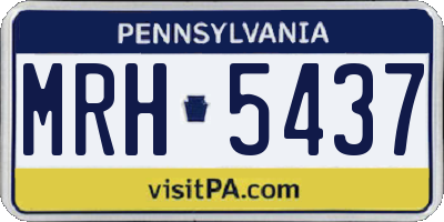 PA license plate MRH5437