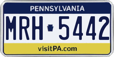 PA license plate MRH5442