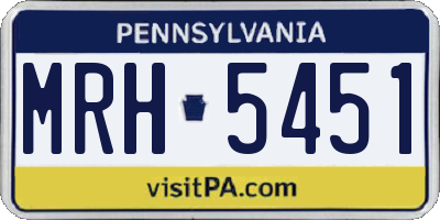 PA license plate MRH5451