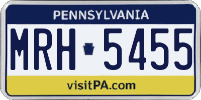 PA license plate MRH5455