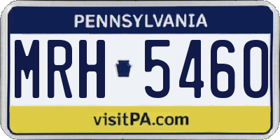PA license plate MRH5460