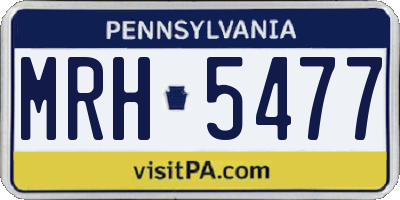 PA license plate MRH5477