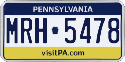 PA license plate MRH5478