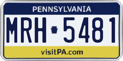 PA license plate MRH5481