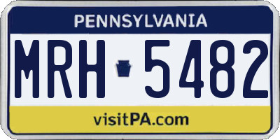 PA license plate MRH5482