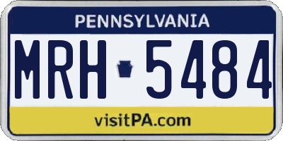 PA license plate MRH5484