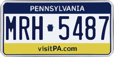 PA license plate MRH5487