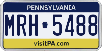 PA license plate MRH5488