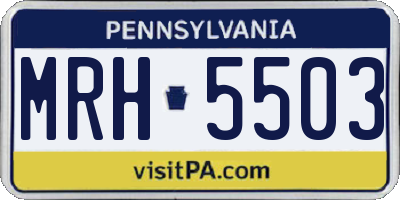 PA license plate MRH5503
