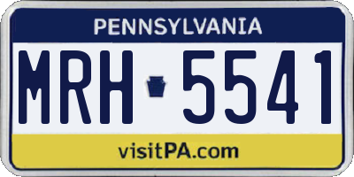 PA license plate MRH5541