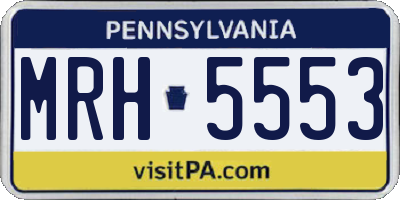 PA license plate MRH5553
