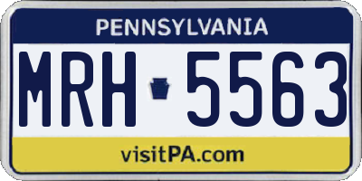 PA license plate MRH5563