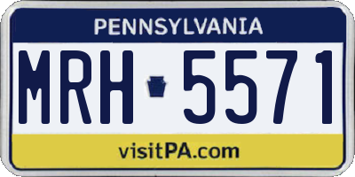 PA license plate MRH5571