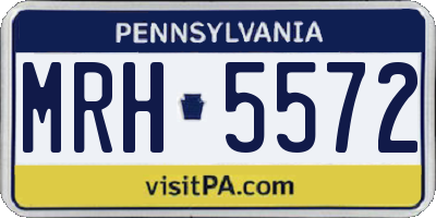 PA license plate MRH5572