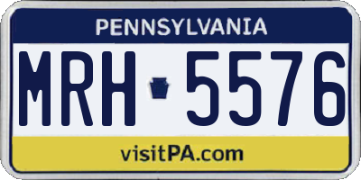PA license plate MRH5576
