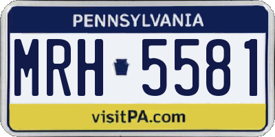 PA license plate MRH5581