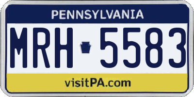 PA license plate MRH5583