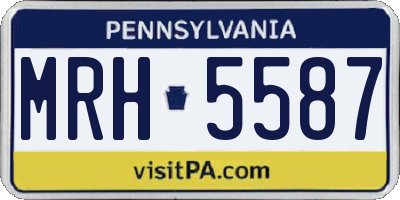 PA license plate MRH5587