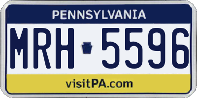 PA license plate MRH5596