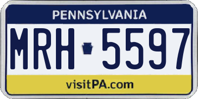 PA license plate MRH5597