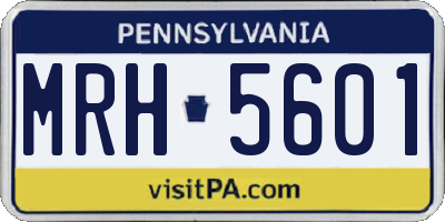 PA license plate MRH5601