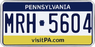 PA license plate MRH5604