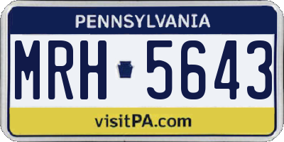 PA license plate MRH5643