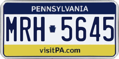 PA license plate MRH5645