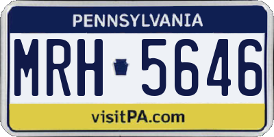 PA license plate MRH5646