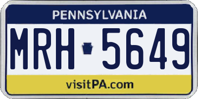 PA license plate MRH5649