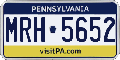 PA license plate MRH5652