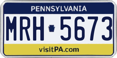 PA license plate MRH5673