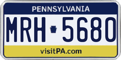 PA license plate MRH5680