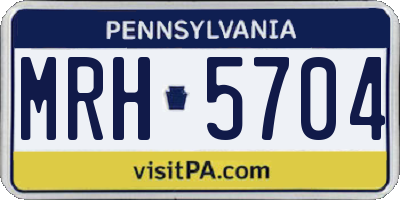 PA license plate MRH5704