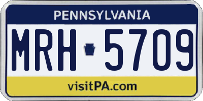 PA license plate MRH5709