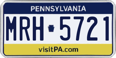 PA license plate MRH5721