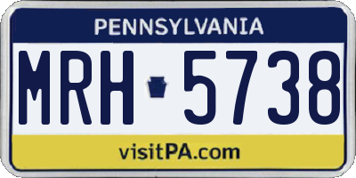 PA license plate MRH5738