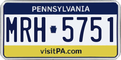PA license plate MRH5751