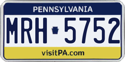 PA license plate MRH5752