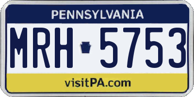 PA license plate MRH5753