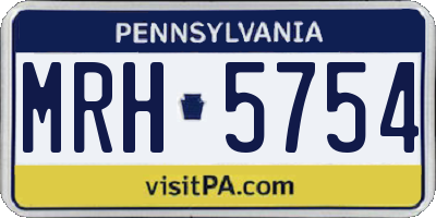 PA license plate MRH5754