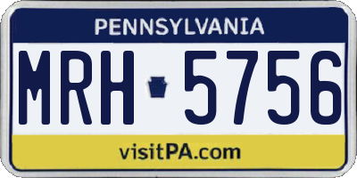 PA license plate MRH5756