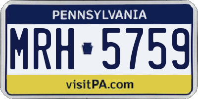 PA license plate MRH5759